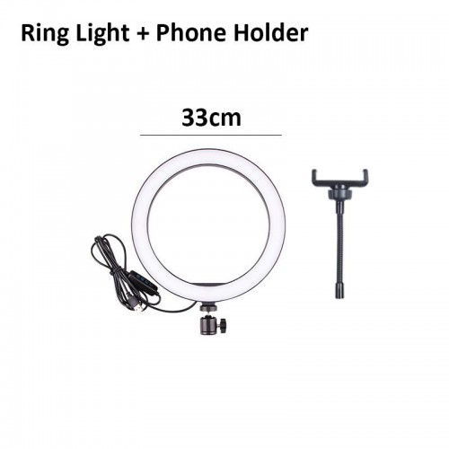 33CM Photography Lighting Phone Ring light Led Remote Ring Lamp With Phone Holder